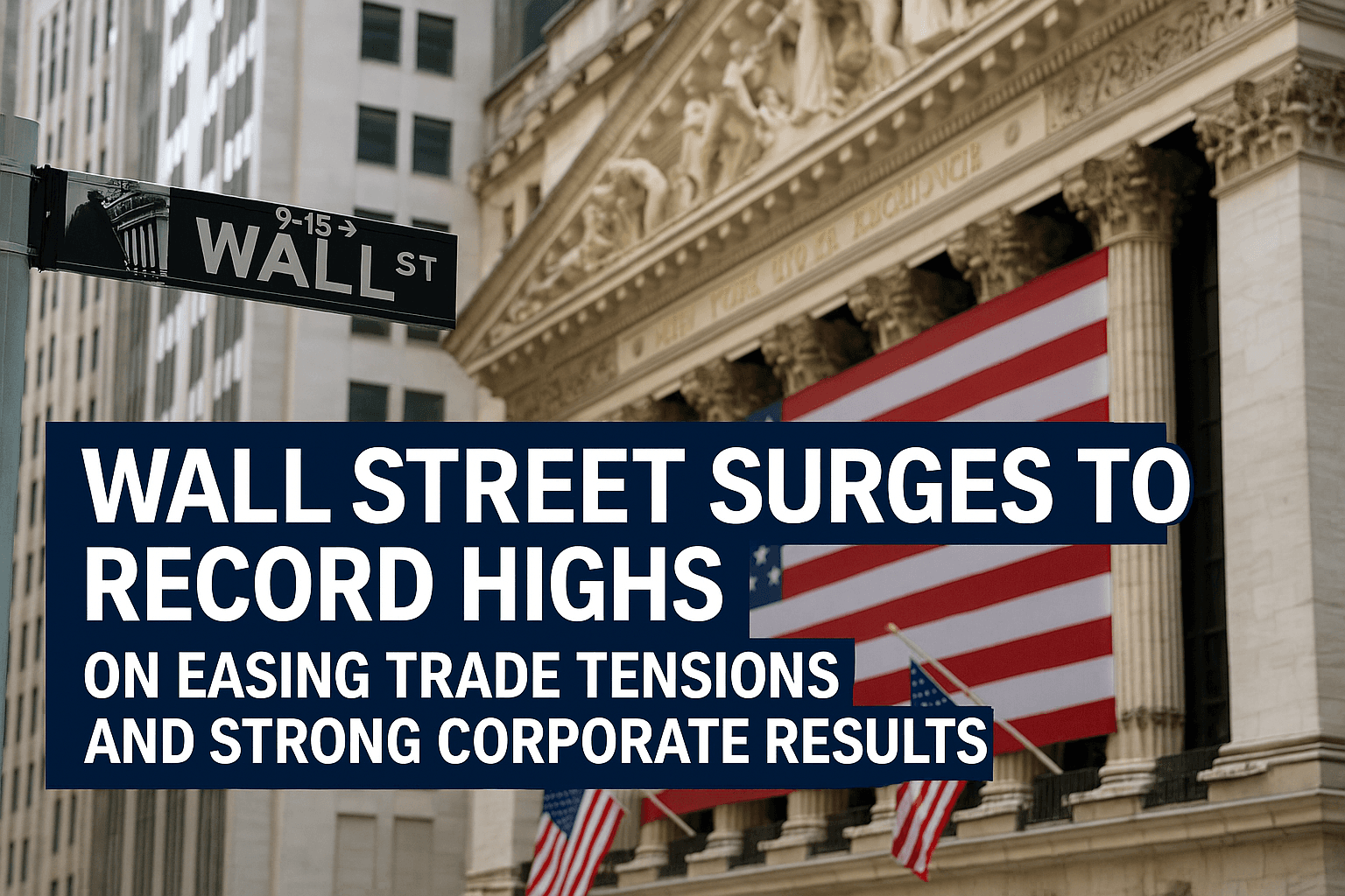 Wall Street Surges to Record Highs on Easing Trade Tensions and Strong Corporate Results
